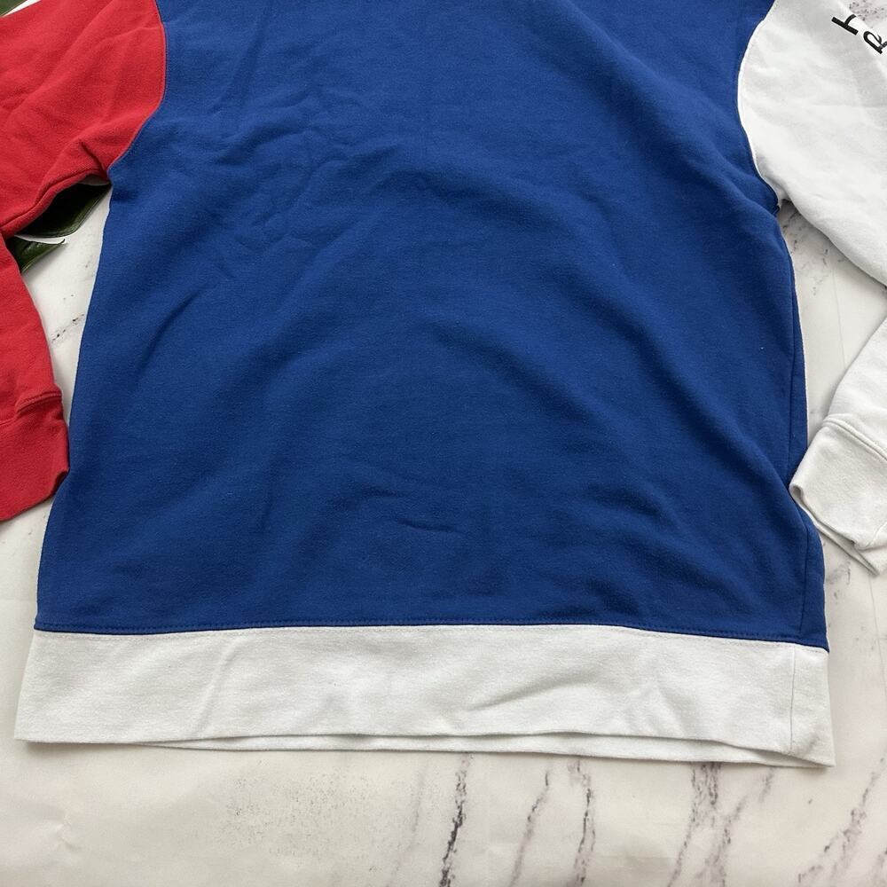 Disneyland Mens Color Block Hoodie Sweatshirt Size M Blue Red Mickey Pullover - Picture 12 of 12
